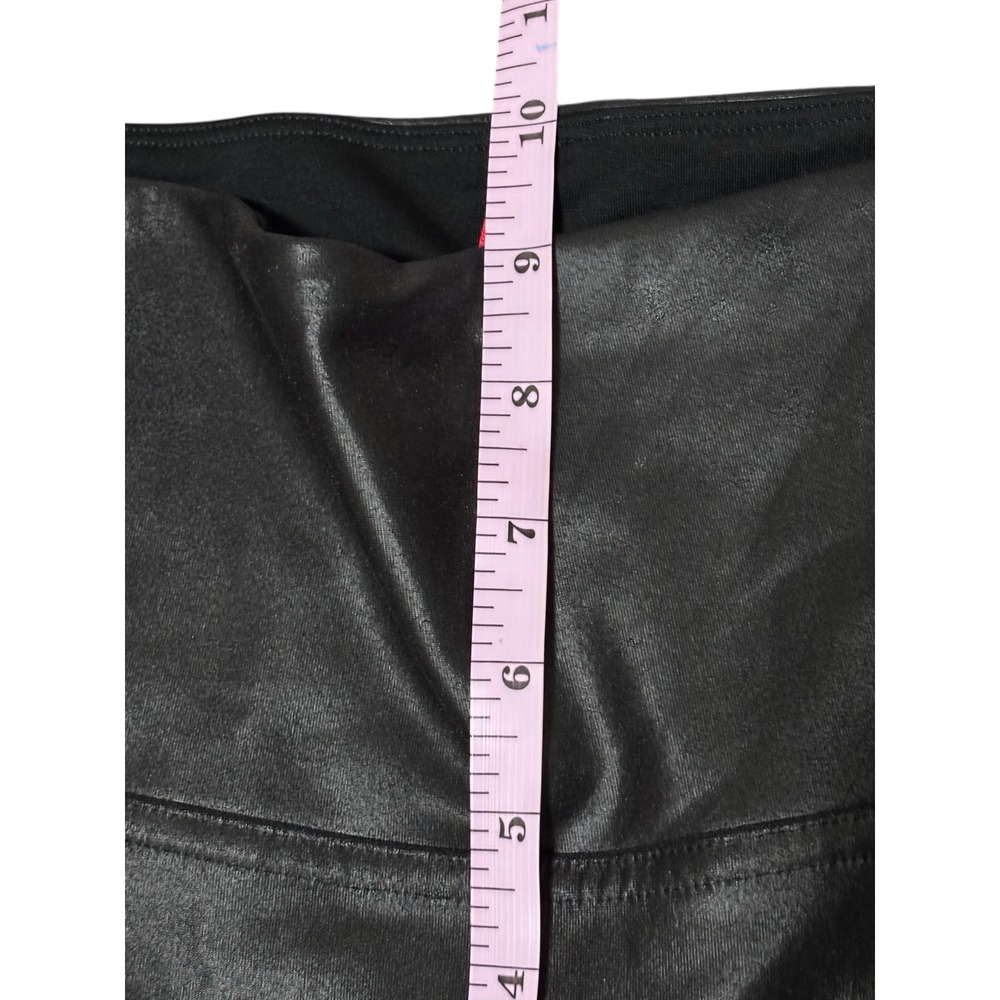 Spanx - Black Faux Leather Moto‎ Leggings Pants Textured Paneled High Rise - B2 - Picture 5 of 5